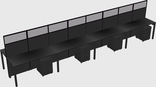 Shared rectangular cubicle