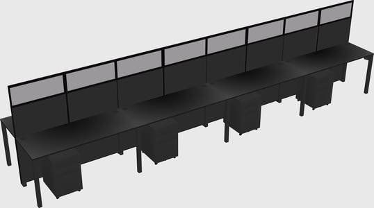 Shared rectangular cubicle