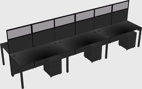 Shared rectangular cubicle