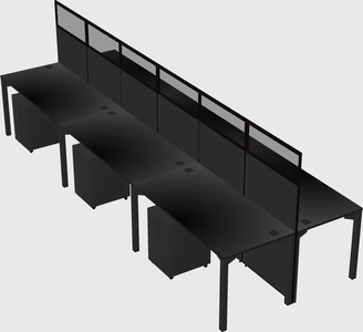 Shared rectangular cubicle