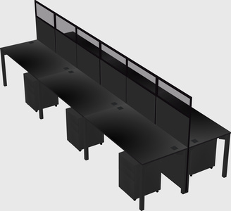 Shared rectangular cubicle