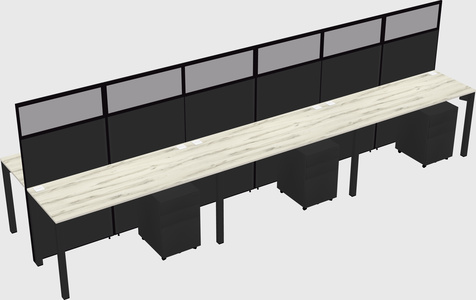 Shared rectangular cubicle