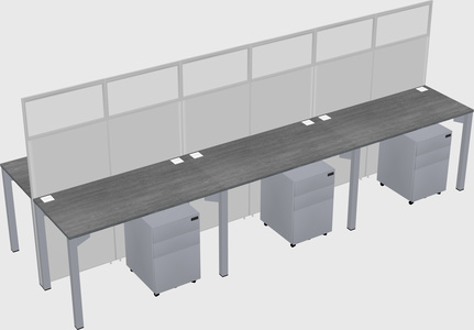 Shared rectangular cubicle