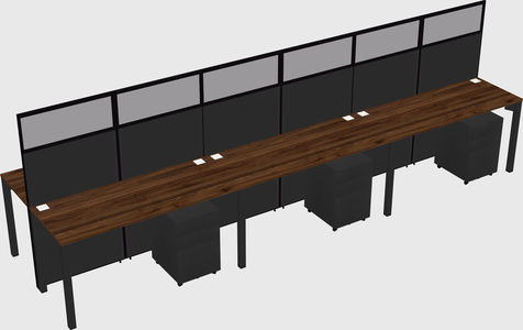Shared rectangular cubicle