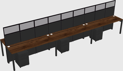Shared rectangular cubicle