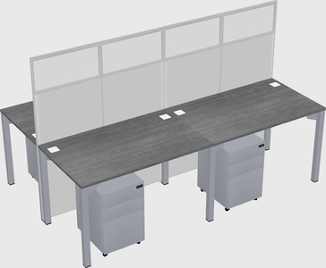 Shared rectangular cubicle