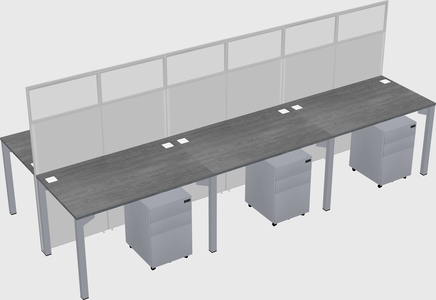 Shared rectangular cubicle