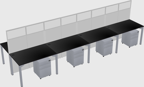 Shared rectangular cubicle