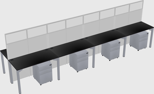 Shared rectangular cubicle