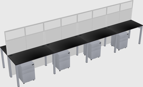 Shared rectangular cubicle