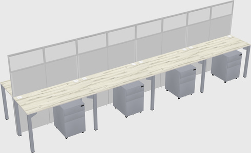 Shared rectangular cubicle