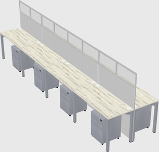 Shared rectangular cubicle