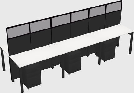 Shared rectangular cubicle