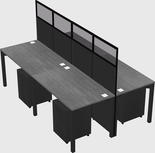 Shared rectangular cubicle