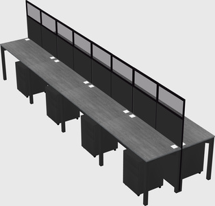 Shared rectangular cubicle