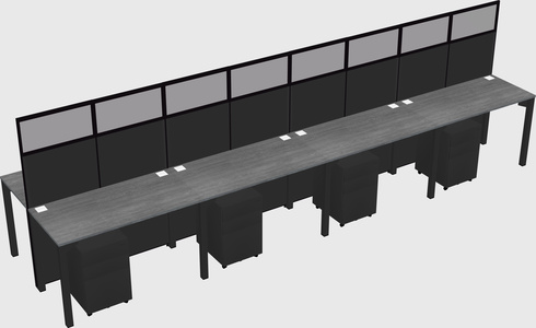 Shared rectangular cubicle