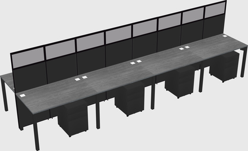 Shared rectangular cubicle