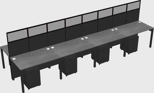 Shared rectangular cubicle