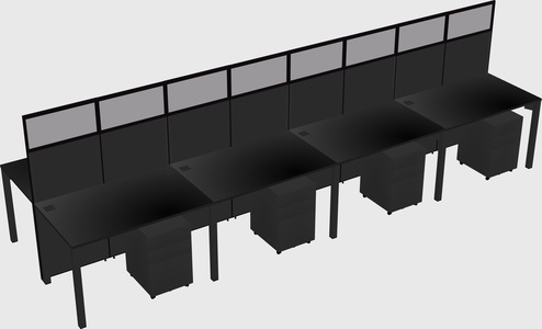 Shared rectangular cubicle