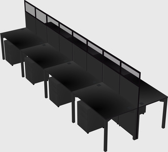 Shared rectangular cubicle