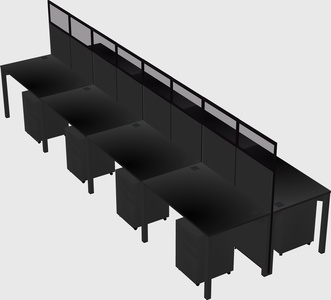 Shared rectangular cubicle