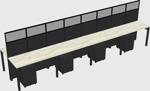 Shared rectangular cubicle