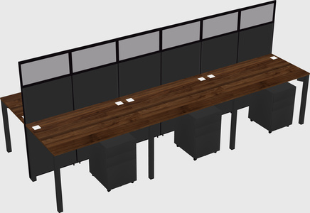Shared rectangular cubicle