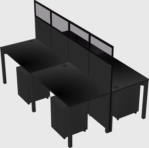 Shared rectangular cubicle