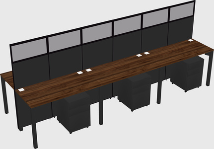 Shared rectangular cubicle