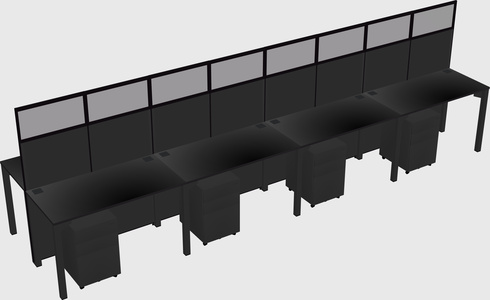 Shared rectangular cubicle