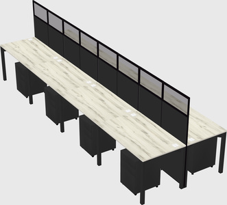 Shared rectangular cubicle