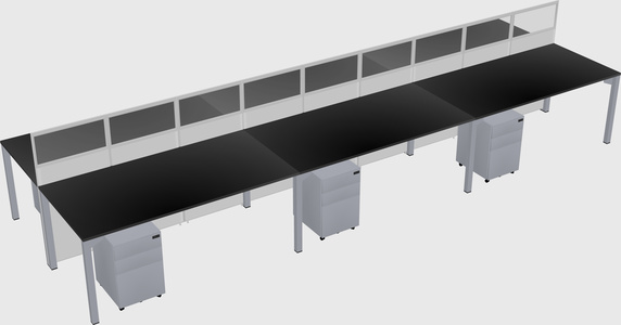 Shared rectangular cubicle