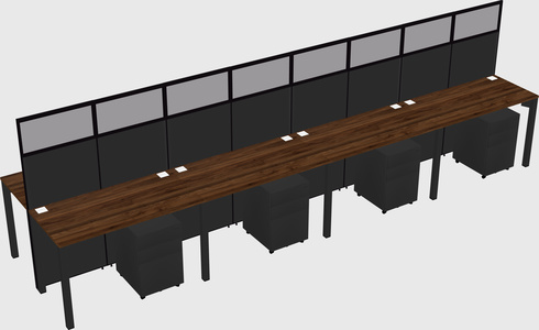 Shared rectangular cubicle