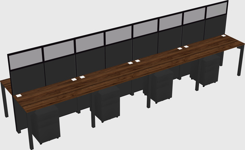 Shared rectangular cubicle