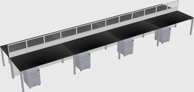 Shared rectangular cubicle