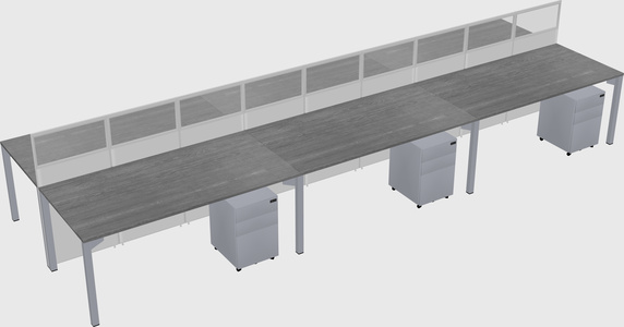 Shared rectangular cubicle