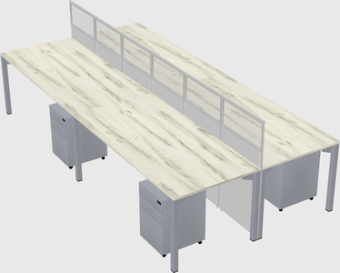 Shared rectangular cubicle
