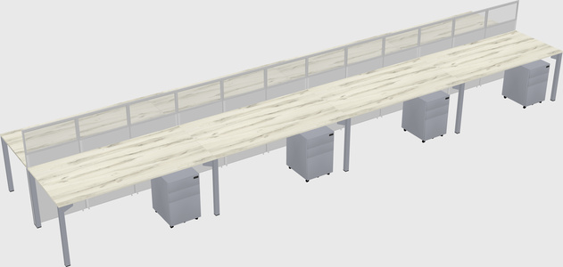 Shared rectangular cubicle