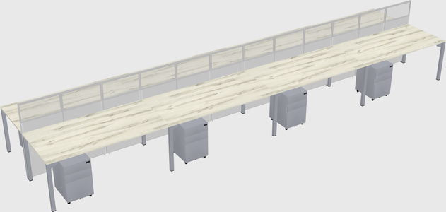 Shared rectangular cubicle