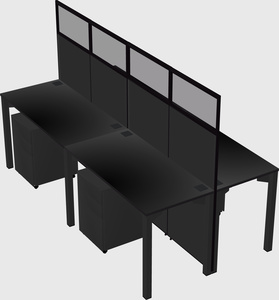 Shared rectangular cubicle