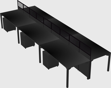 Shared rectangular cubicle