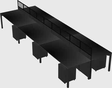 Shared rectangular cubicle