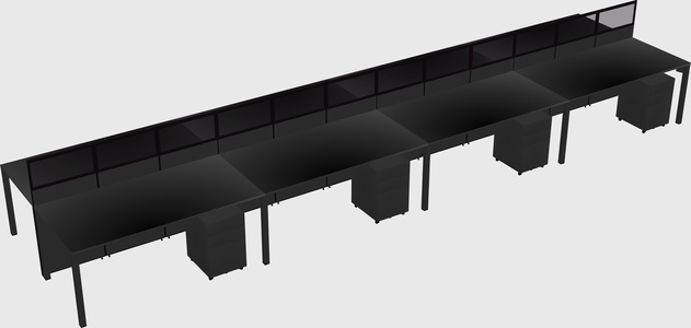 Shared rectangular cubicle