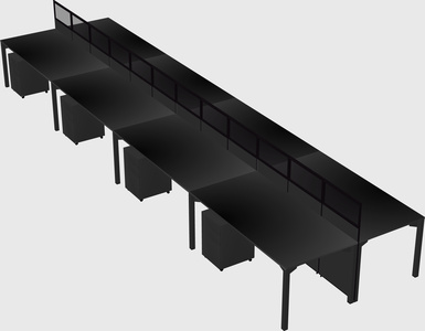 Shared rectangular cubicle