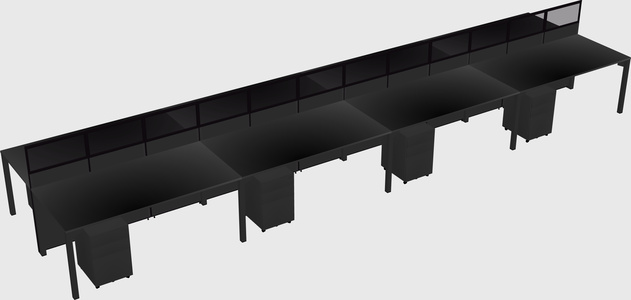 Shared rectangular cubicle