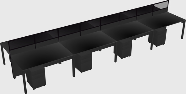 Shared rectangular cubicle