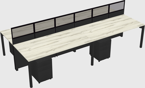 Shared rectangular cubicle