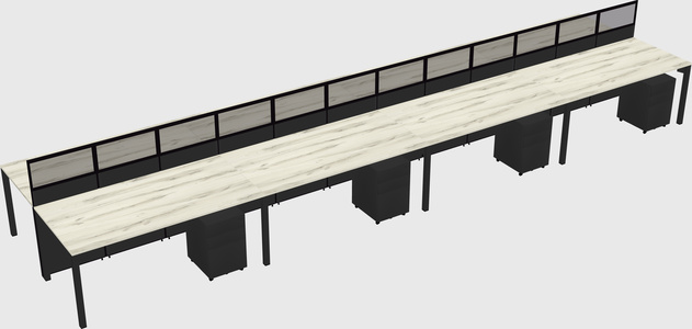 Shared rectangular cubicle