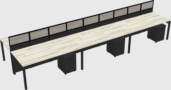 Shared rectangular cubicle