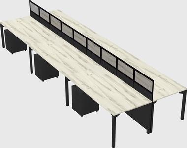Shared rectangular cubicle